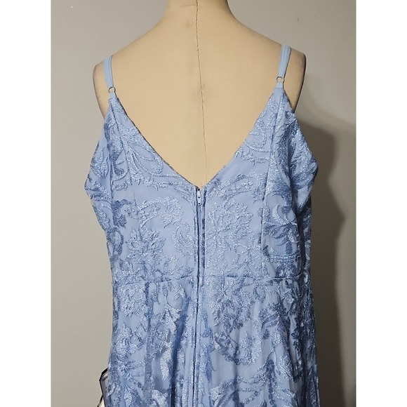 Speechless Womens Plus Size Metallic Embroidered Evening Dress Gown Blue - Picture 7 of 9